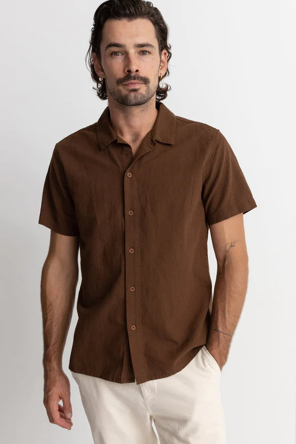 Classic Linen SS Shirt / Chocolate