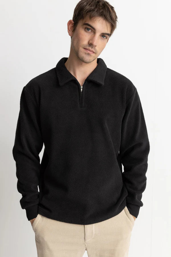 Oskar 1/4 Zip Reverse Fleece / Black