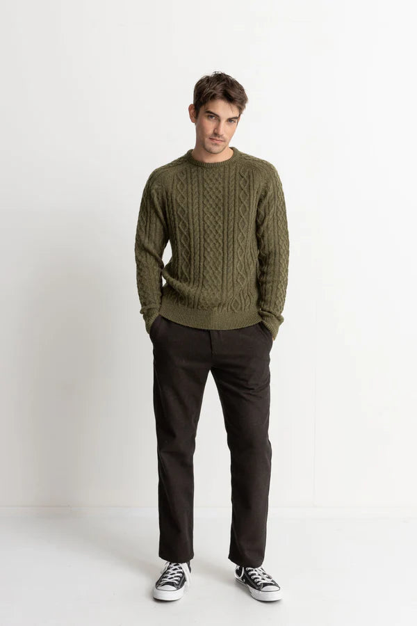 Mohair Fishermans Knit / Olive