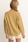 Moonstone Oversized V Neck Sweater / Moss