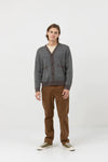 Mohair Herringbone Cardigan / Pacific
