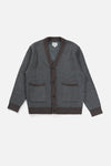Mohair Herringbone Cardigan / Pacific