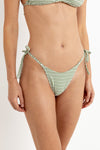 Lola Check Tie Side HI Cut Pant - Green