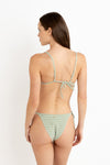 Lola Check Tie Side HI Cut Pant - Green