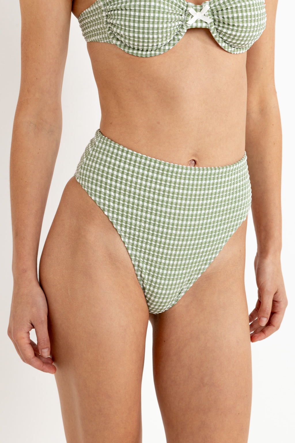 Lola Check HI Waist Pant - Green