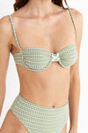 Lola Check Balconette Top - Green