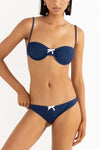 Lily Rib Balconette Top / Ink