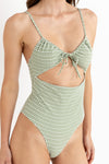 Lola Check Cut Out One Piece - Green