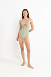 Lola Check Cut Out One Piece - Green