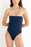 Lily Rib Strapless One Piece / Ink
