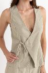 Lola Check Wrap Front Vest