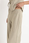 Lola Check Wide Leg Pant / Olive