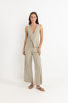 Lola Check Wide Leg Pant / Olive