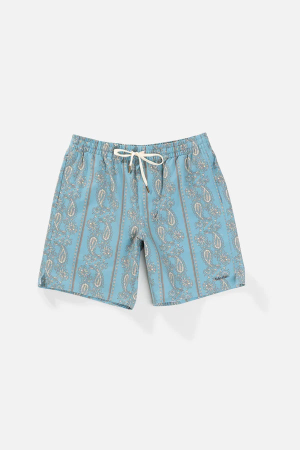 Paisley Stripe Beach Short / Slate