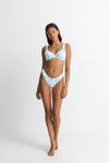 Grace Floral Panelled Support Underwire Top / Blue