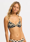 Neue Wave Ring Front Bralette / Black