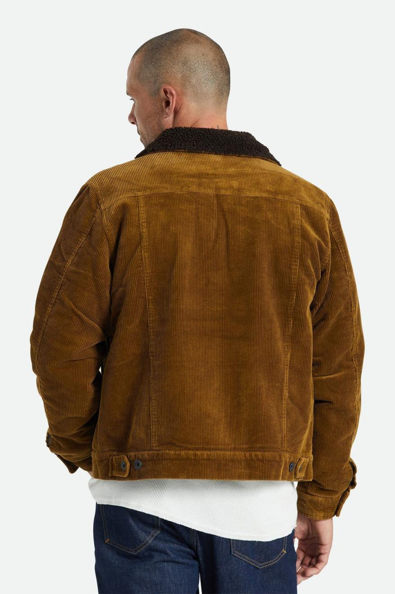 Cable Cord Lined Trucker Jacket Brass Brown