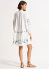 Beached It Eden Embroidery Tier Dress / White