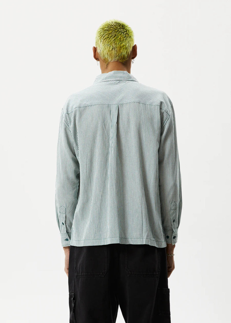 Intergalactic Recycled Long Sleeve Shirt / Emerald Stripe