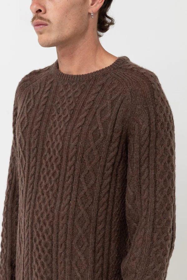 Mohair Fishermans Knit / Brown