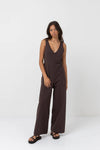 Dawn Wide Leg Jumpsuit / Chocolate