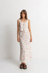 Mimi Floral Bias Cut Maxi Skirt / Rose