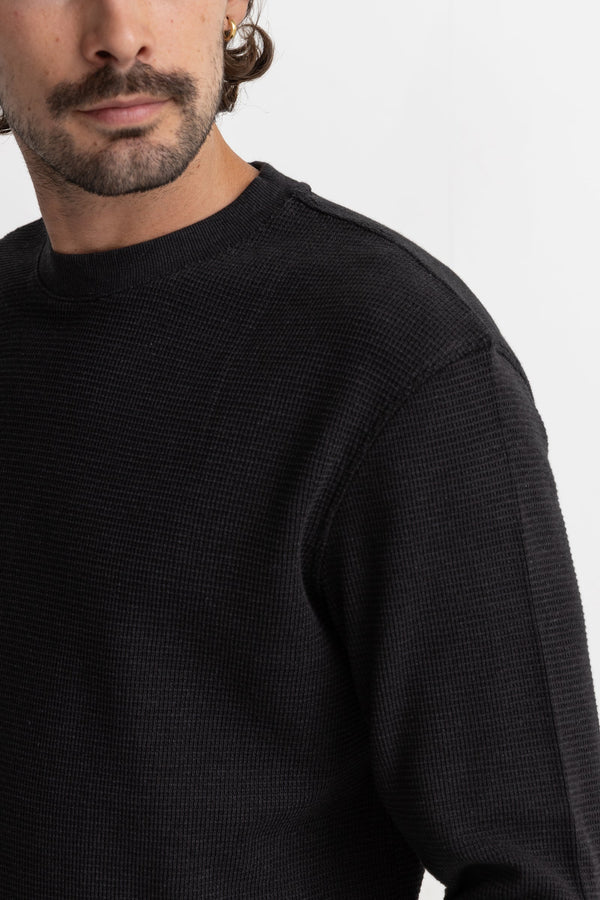 Classic Waffle Knit Vintage Black