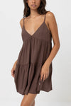 Classic Tiered Mini Dress / Chocolate