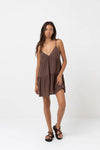 Classic Tiered Mini Dress / Chocolate