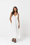 Classic Tiered Midi Dress / White