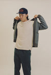 Mohair Herringbone Cardigan / Pacific