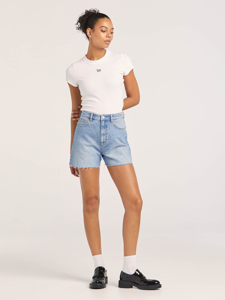 High Relaxed Organic Cotton Short / Risk Blue