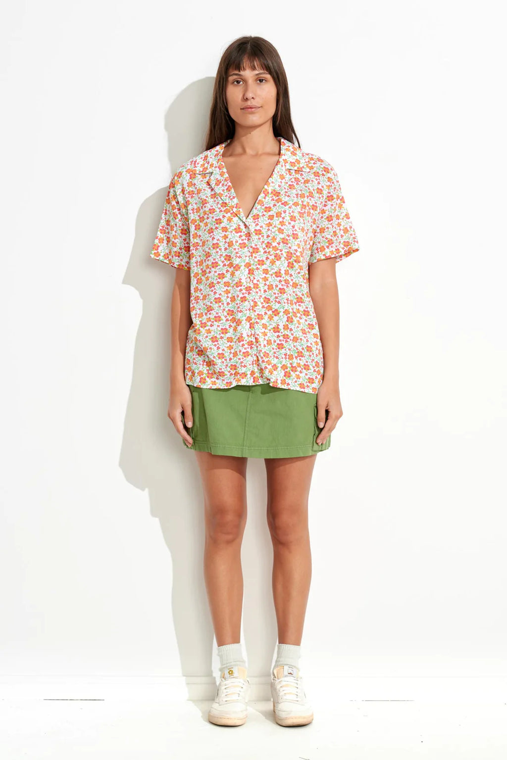 Primavera OS Shirt / White Floral