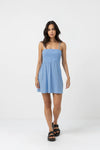 Milly Smoked Mini Dress Ocean