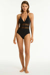 Drift Longline Halter One Piece / Black