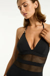 Drift Longline Halter One Piece / Black