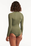 Essentials Long Sleeve Rash Vest Full Zipper / Khaki