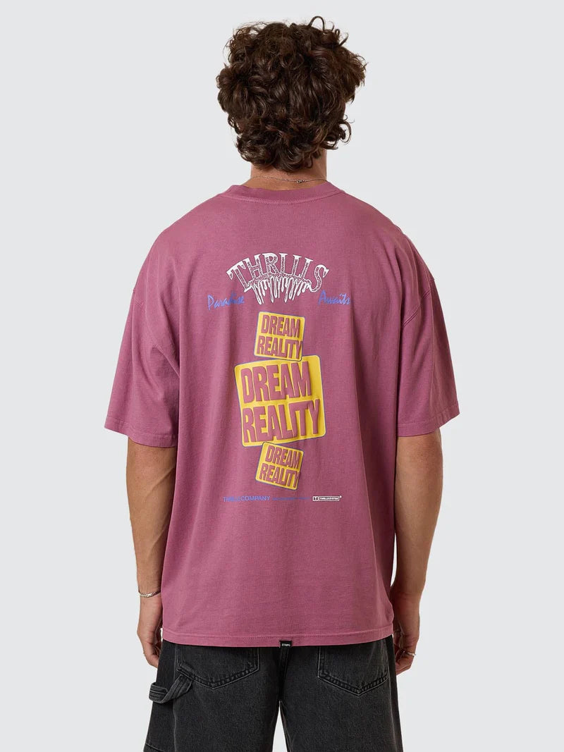 Reality Dreams Box Fit Tee / Delta Berry