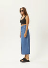 Ayla Hemp Denim Maxi Skirt / Worn Blue