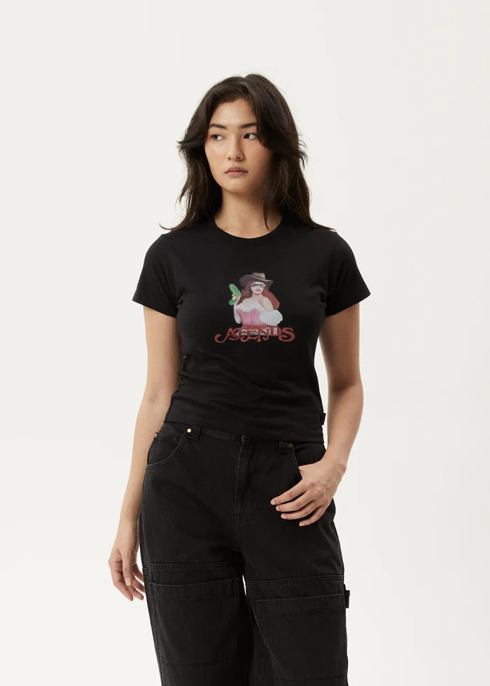 Worlds Above Recycled Baby Tee - Black