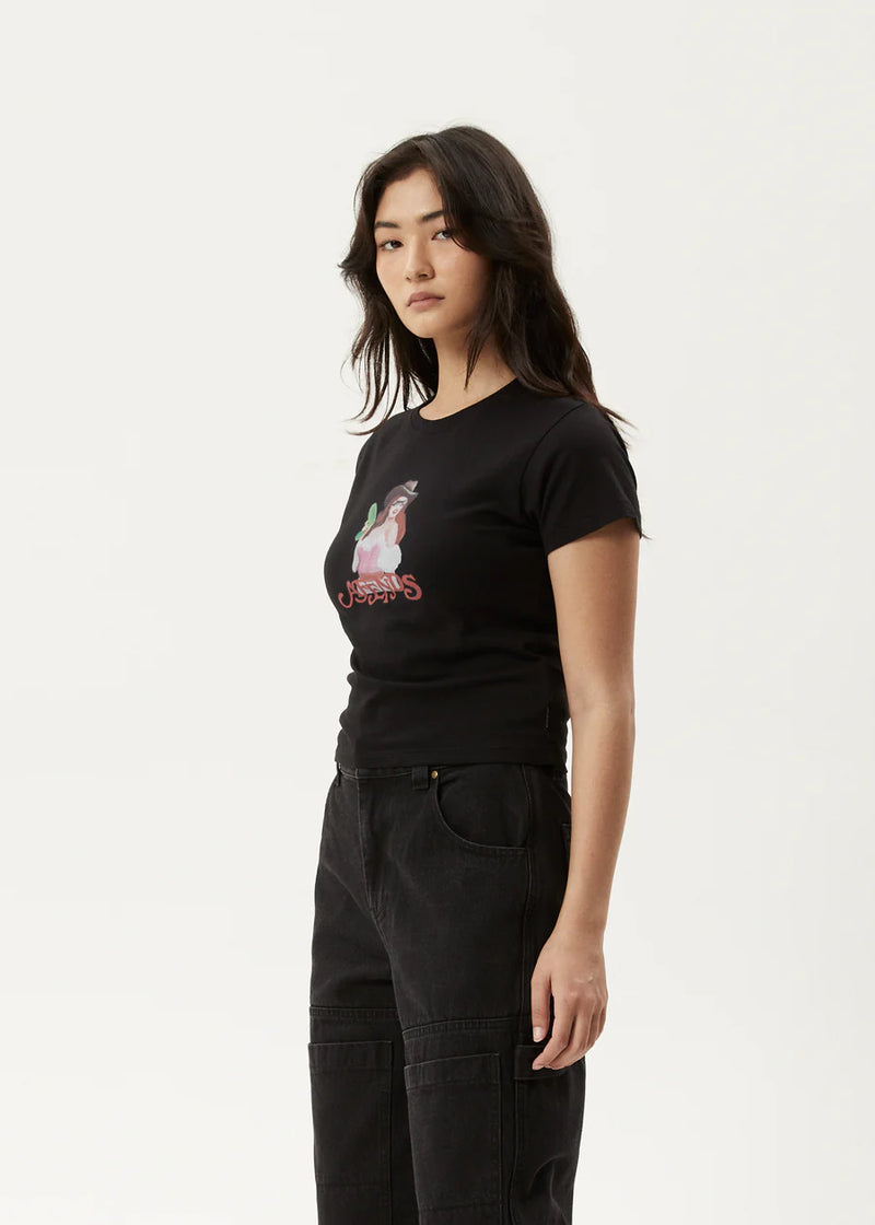 Worlds Above Recycled Baby Tee - Black