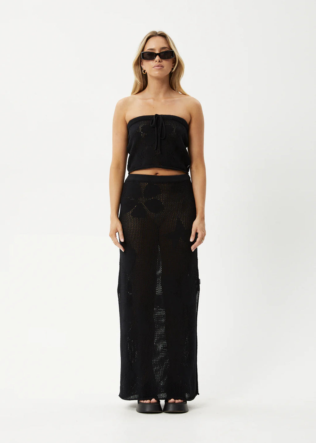 Riley Knit Maxi Skirt / Black