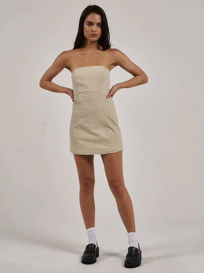 Carey Strapless Mini Dress / Oatmeal