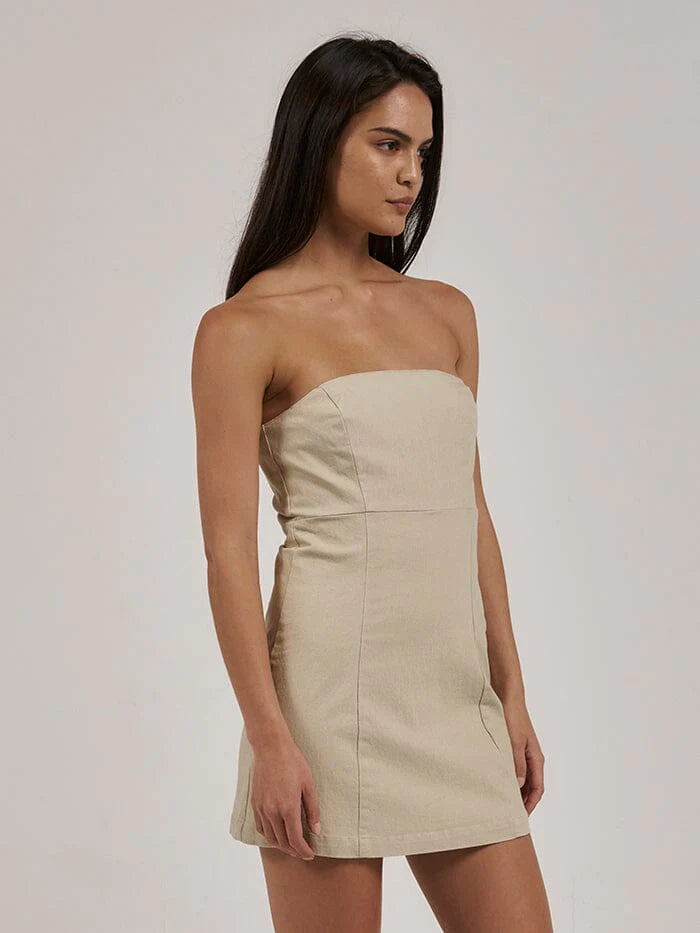 Carey Strapless Mini Dress / Oatmeal