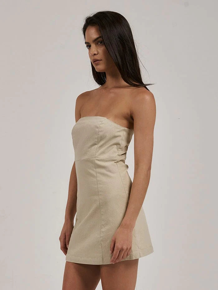 Carey Strapless Mini Dress / Oatmeal