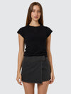 Night Shift Wrap Mini Skirt / Ash Black