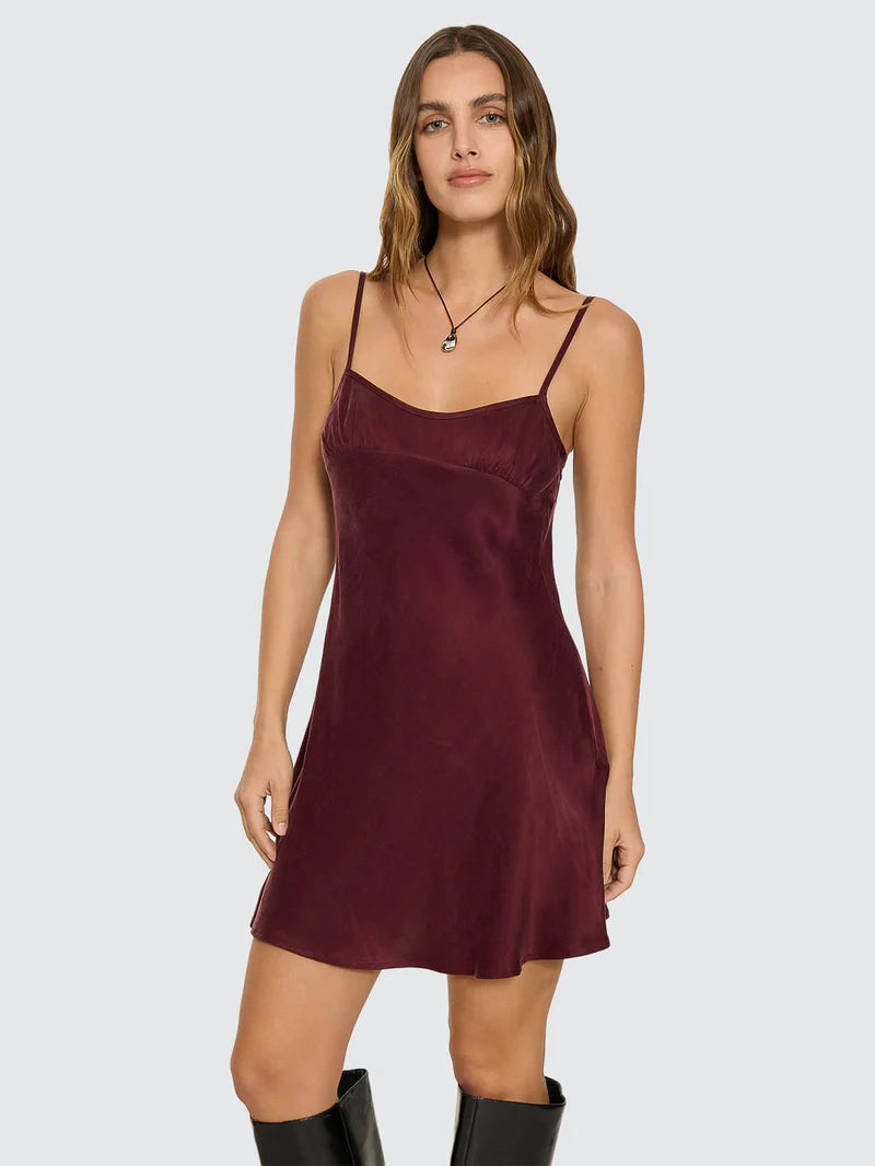 Elio Bias Mini Dress / Mahogany