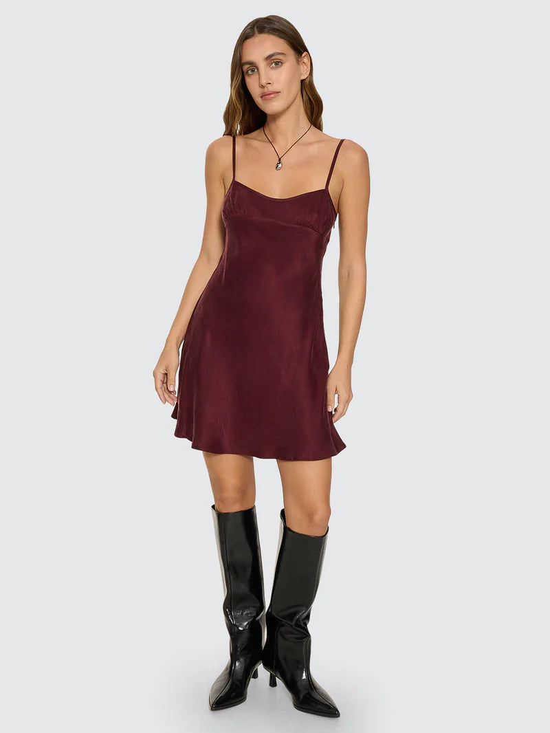 Elio Bias Mini Dress / Mahogany