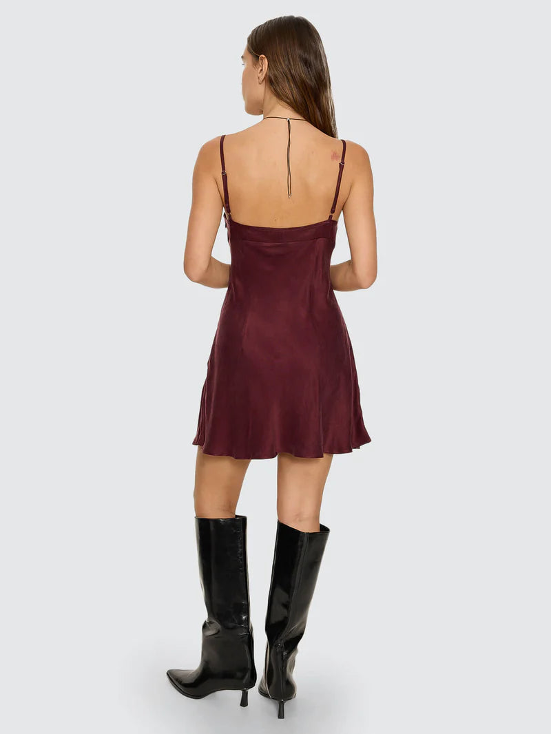 Elio Bias Mini Dress / Mahogany