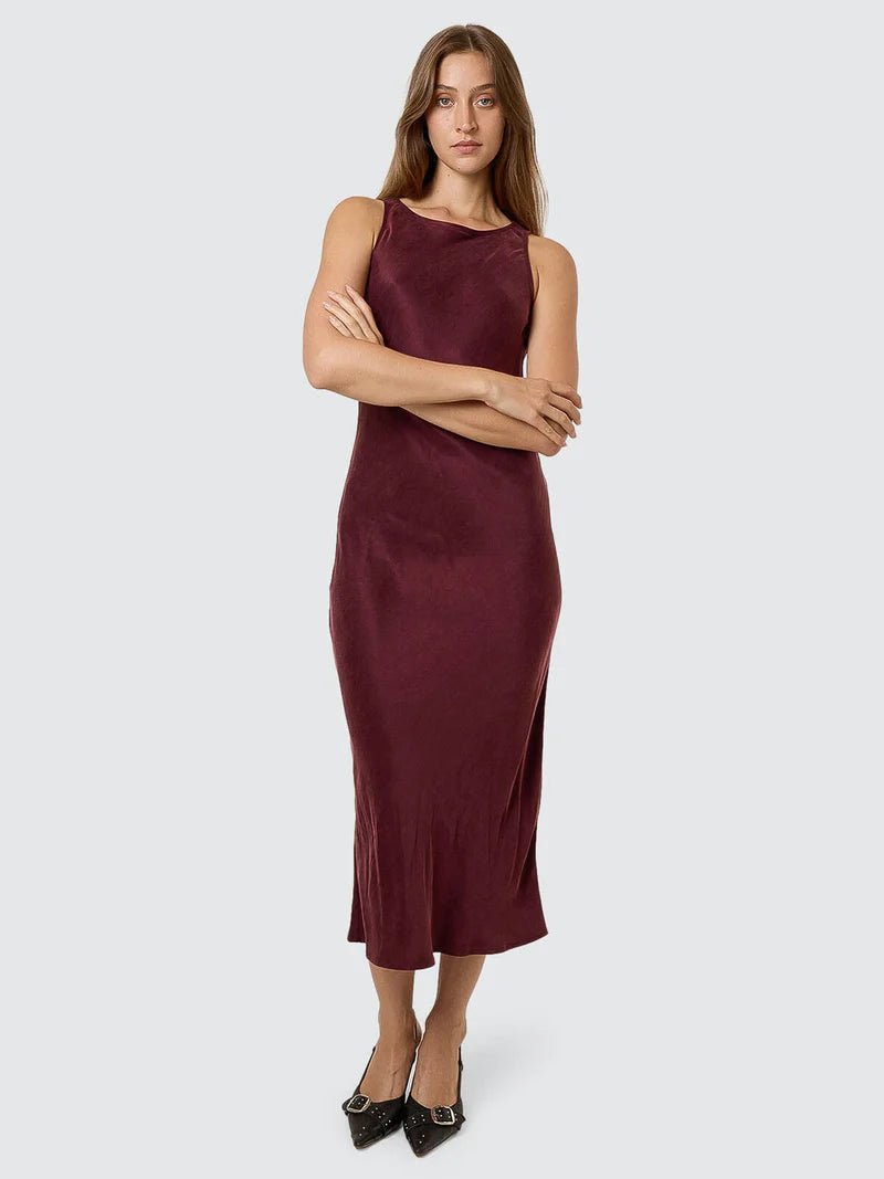 Kathleen Slip Dress / Mahogany